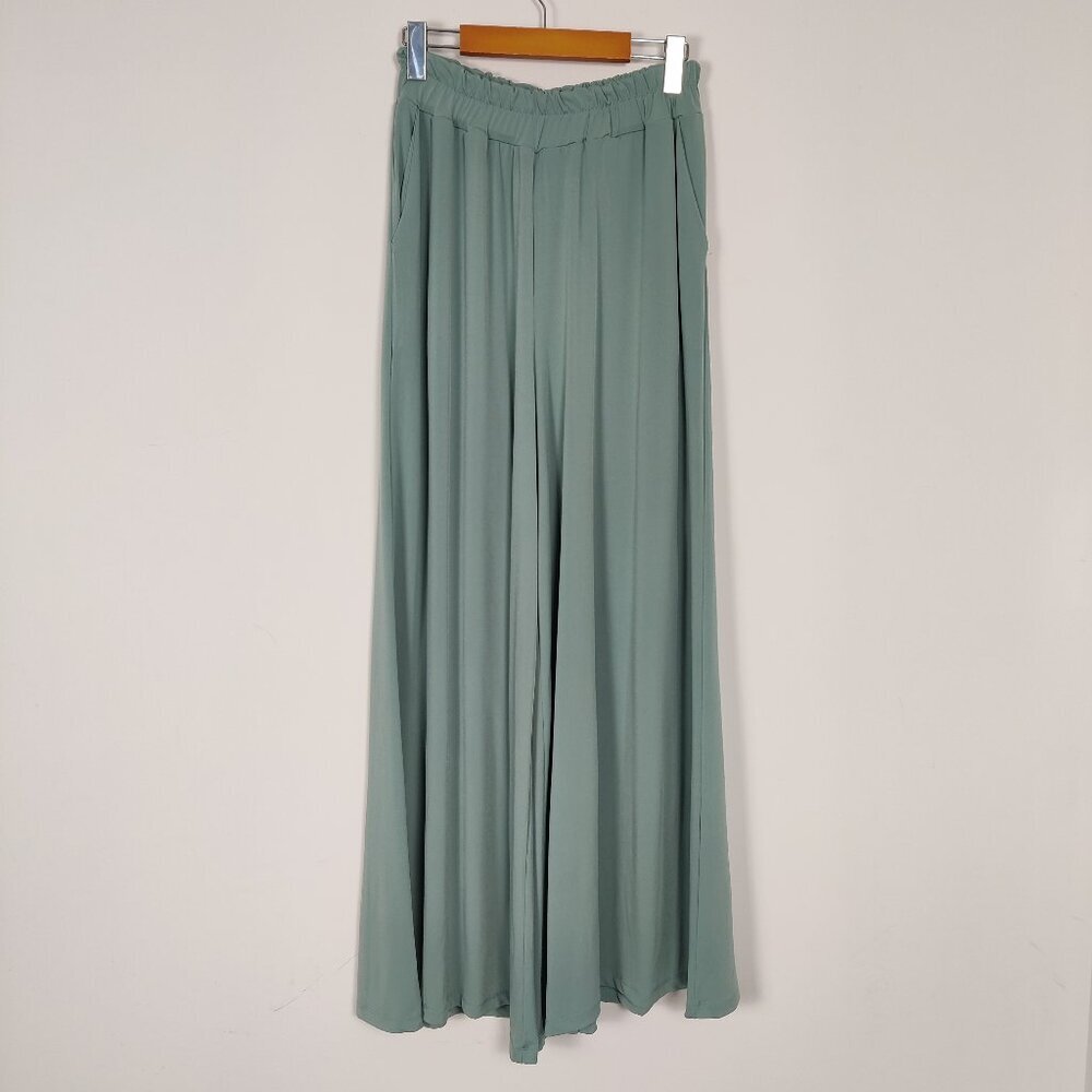 Benin Women's Palazzo Flare Pants Size 6 Aqua Mint Color Pull On Casual Outdoor